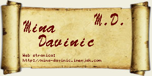 Mina Davinić vizit kartica